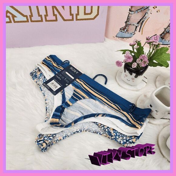 NWT 💖 Roxy Multicolor V-String 3-Pack, Comfort Meets Style, Size Large 💖 - Picture 2 of 5